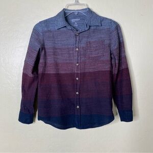Arizona Jeans Co Boys Button Down Long Sleeve Collar Shirt Size M
